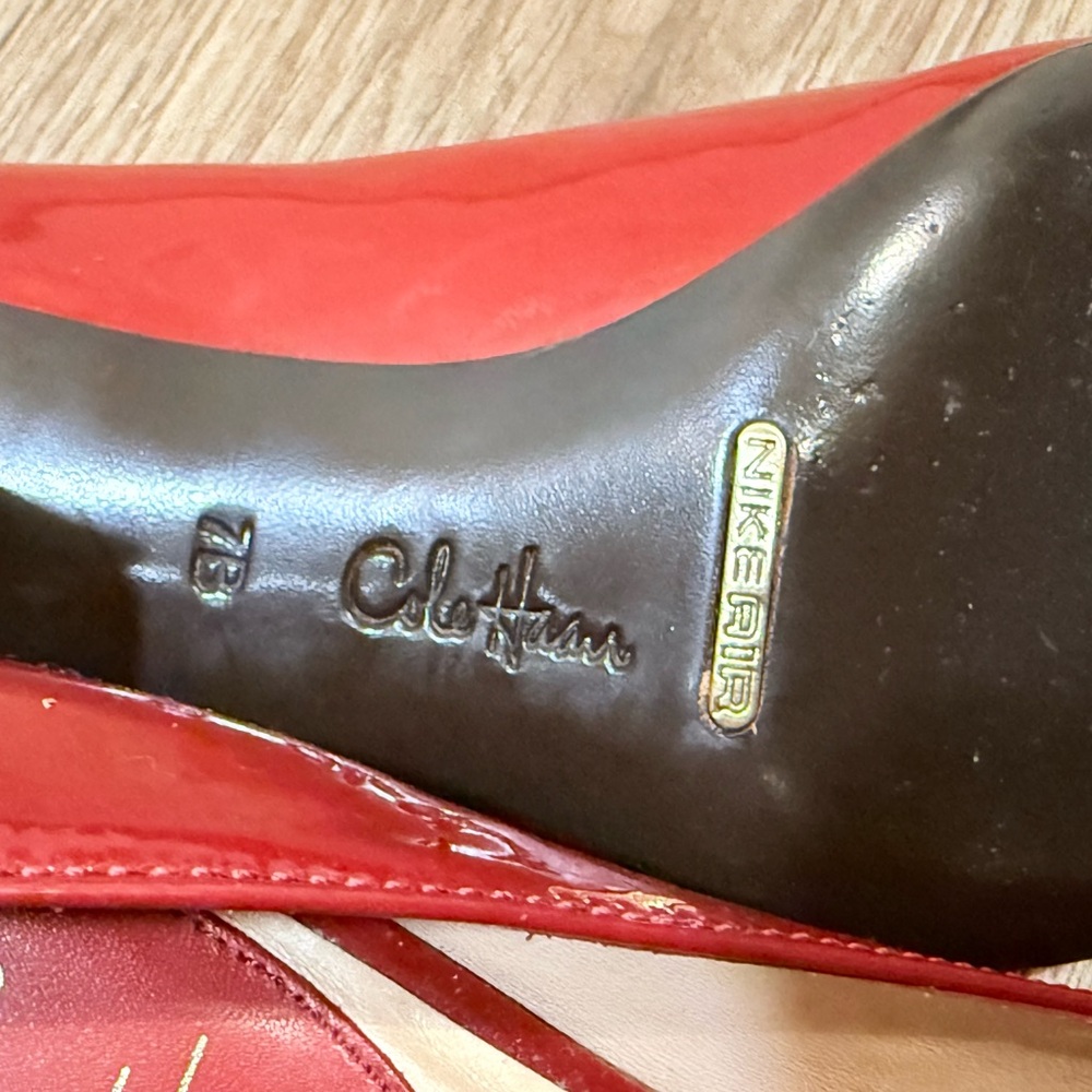 Cole Haan Nike Air Red Patent Leather Heels for Women Size 7B - Picture 10 of 10